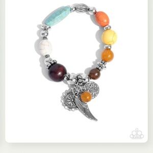 *NEW*  Multicolor Beaded Bracelet with Silver Charms
“Earthy Eclectism”